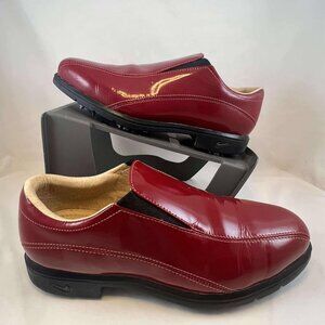 Nike Golf Air Comfort Golf Shoes Woman's Size Wide Red Patent Leather Spiked